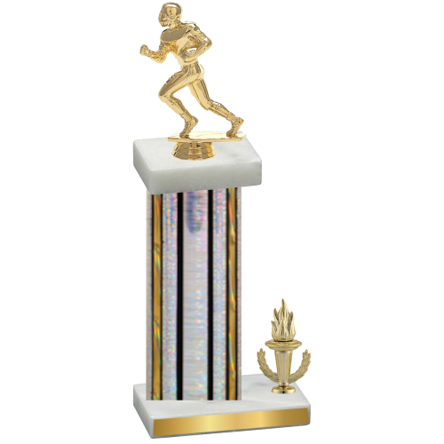 Accented Single Silver Glacier Victory Football Trophy