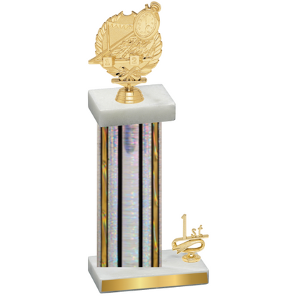 Accented Single Silver Glacier First Place Swimming Trophy