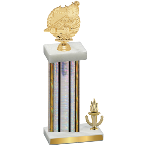 Accented Single Silver Glacier Victory Swimming Trophy