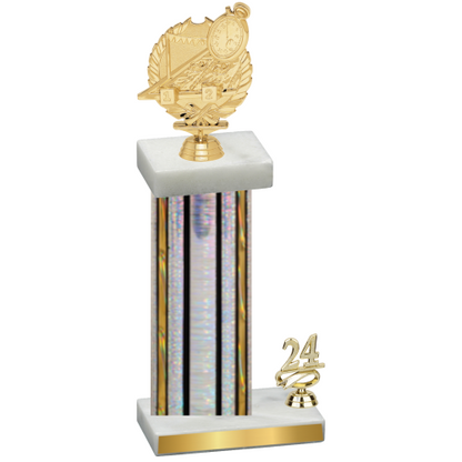 Accented Single Silver Glacier Year Swimming Trophy