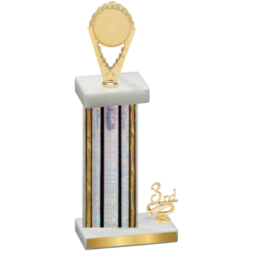 Accented Single Silver Glacier Third Place Insert Trophy