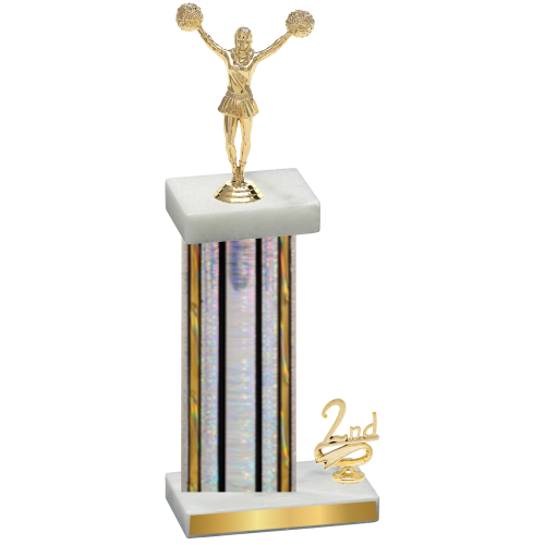 Accented Single Silver Glacier Second Place Cheerleading Trophy