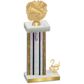 Accented Single Silver Glacier Second Place Cheerleading Trophy