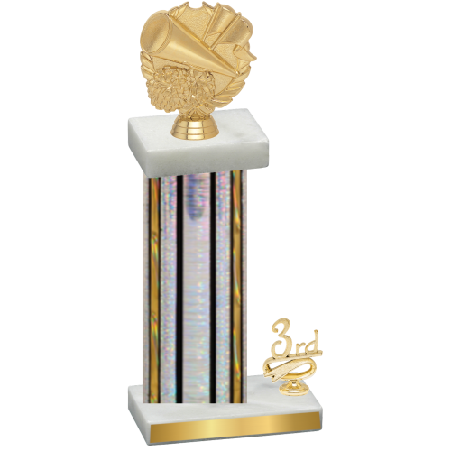 Accented Single Silver Glacier Third Place Cheerleading Trophy