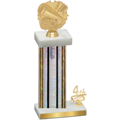 Accented Single Silver Glacier Fourth Place Cheerleading Trophy