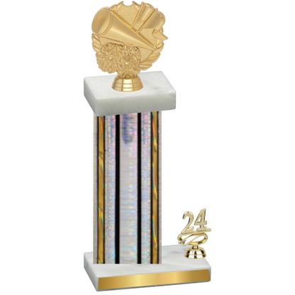 Accented Single Silver Glacier Year Cheerleading Trophy