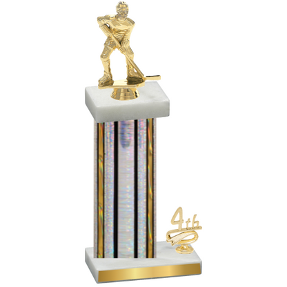 Accented Single Silver Glacier Fourth Place Hockey Trophy