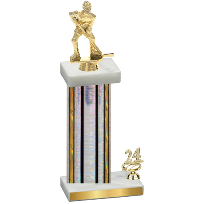 Accented Single Silver Glacier Year Hockey Trophy