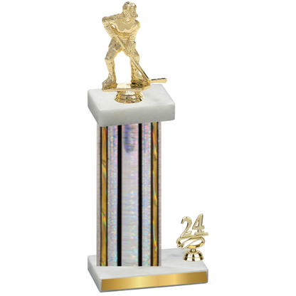 Accented Single Silver Glacier Year Hockey Trophy