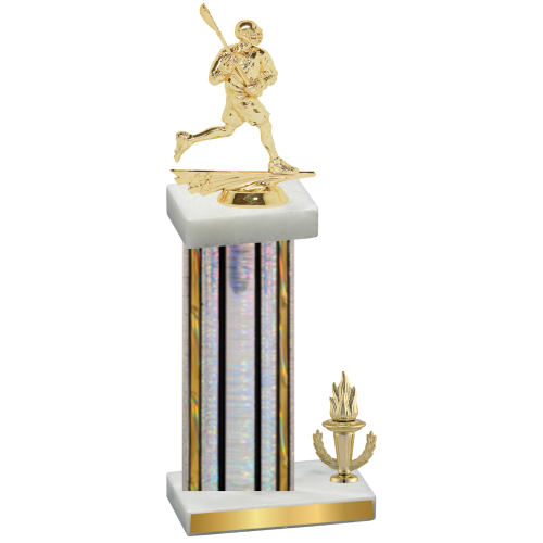 Accented Single Silver Glacier Victory Lacrosse Trophy