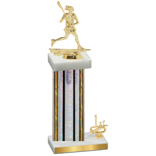 Accented Single Silver Glacier First Place Lacrosse Trophy