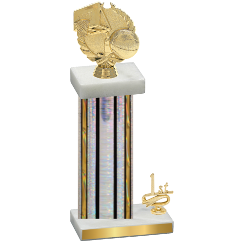 Accented Single Silver Glacier First Place Basketball Trophy