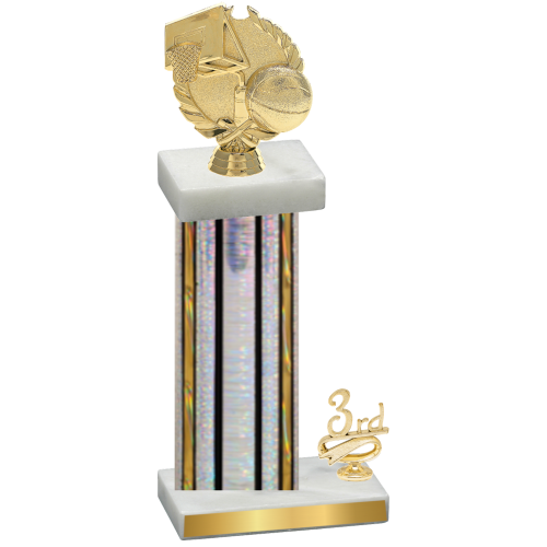 Accented Single Silver Glacier Third Place Basketball Trophy
