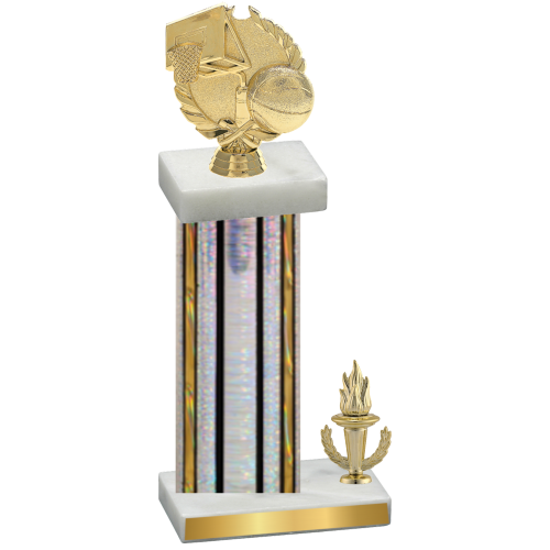 Accented Single Silver Glacier Victory Basketball Trophy