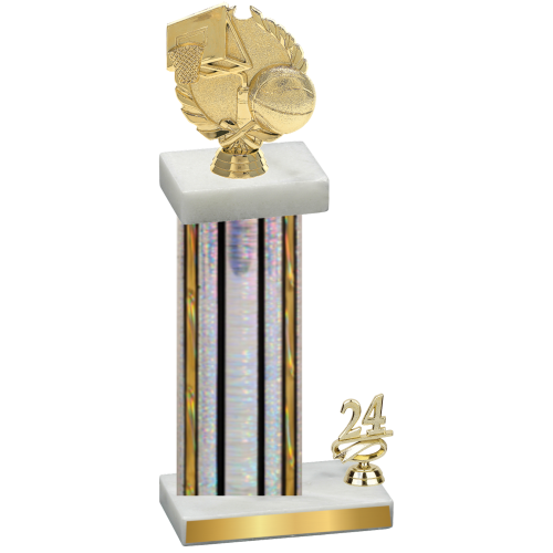 Accented Single Silver Glacier Year Basketball Trophy