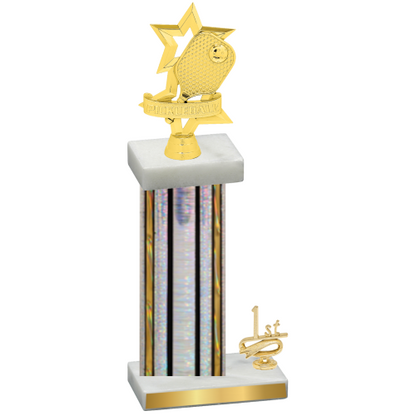 Accented Single Silver Glacier First Place Pickleball Trophy