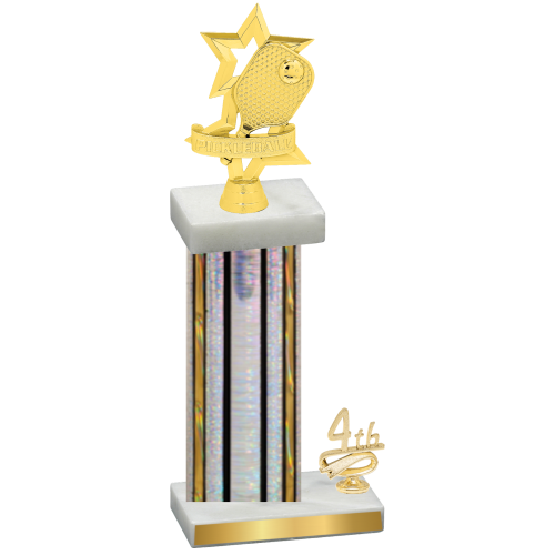 Accented Single Silver Glacier Fourth Place Pickleball Trophy