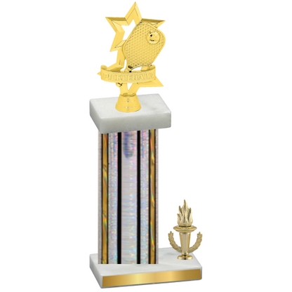 Accented Single Silver Glacier Victory Pickleball Trophy