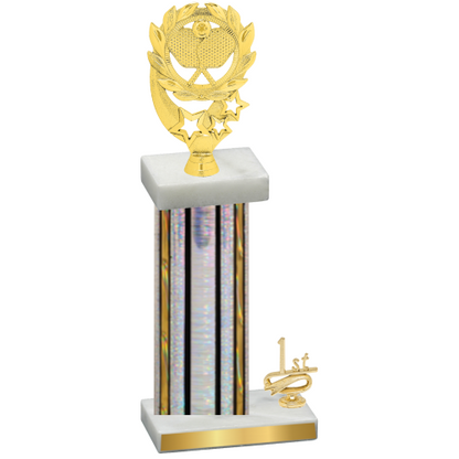 Accented Single Silver Glacier First Place Pickleball Trophy