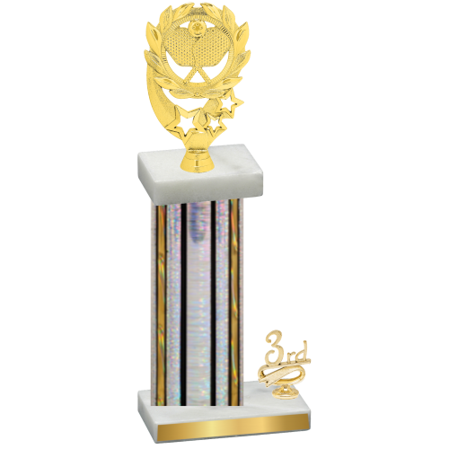 Accented Single Silver Glacier Third Place Pickleball Trophy