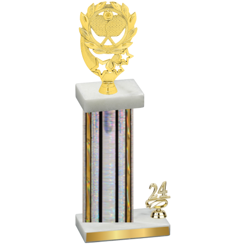 Accented Single Silver Glacier Year Pickleball Trophy