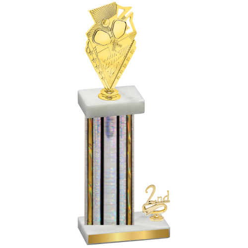 Accented Single Silver Glacier Second Place Pickleball Trophy