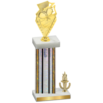 Accented Single Silver Glacier Victory Pickleball Trophy