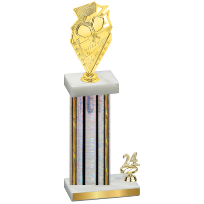 Accented Single Silver Glacier Year Pickleball Trophy