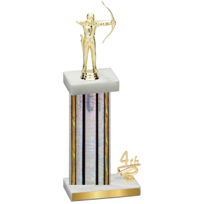 Accented Single Silver Glacier Fourth Place Archery Trophy