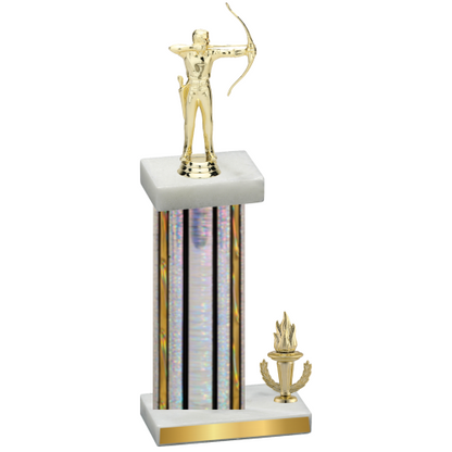 Accented Single Silver Glacier Victory Archery Trophy