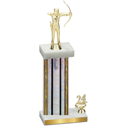 Accented Single Silver Glacier Year Archery Trophy
