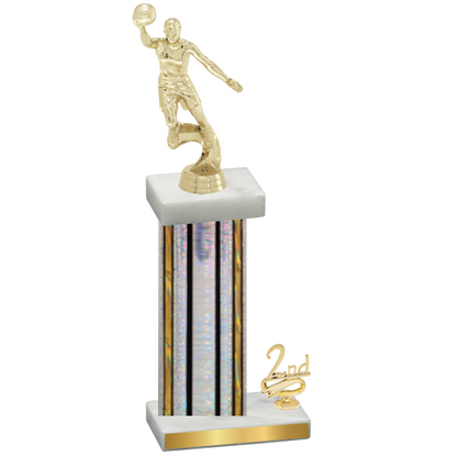 Accented Single Silver Glacier Second Place Basketball Trophy