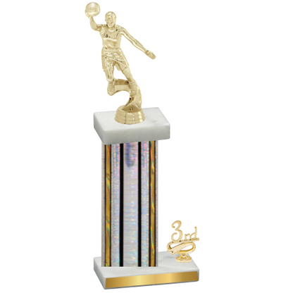 Accented Single Silver Glacier Third Place Basketball Trophy