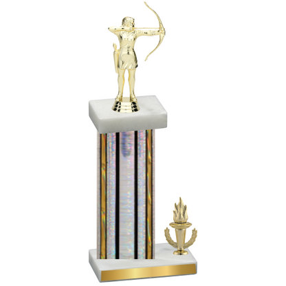 Accented Single Silver Glacier Victory Archery Trophy