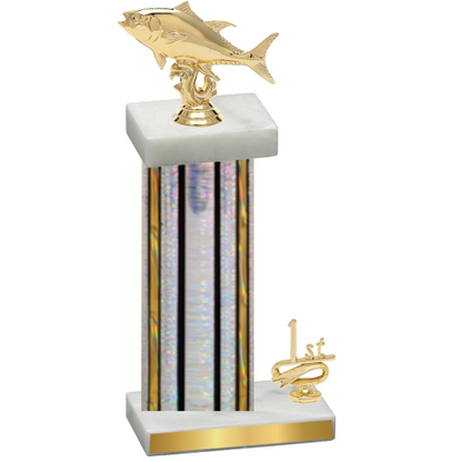 Accented Single Silver Glacier First Place Fishing Trophy