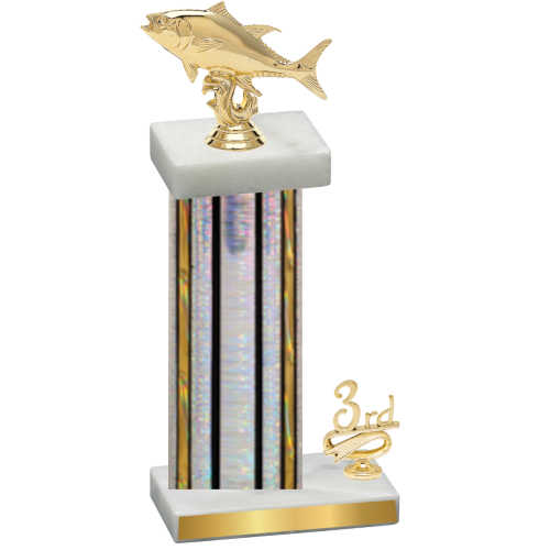 Accented Single Silver Glacier Third Place Fishing Trophy