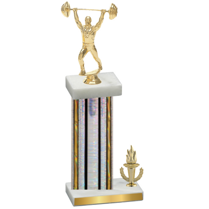Accented Single Silver Glacier Victory Weights Trophy