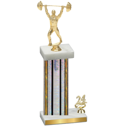 Accented Single Silver Glacier Year Weights Trophy