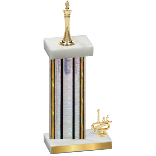 Accented Single Silver Glacier First Place Chess Trophy