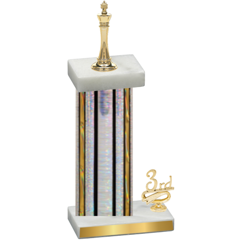 Accented Single Silver Glacier Third Place Chess Trophy