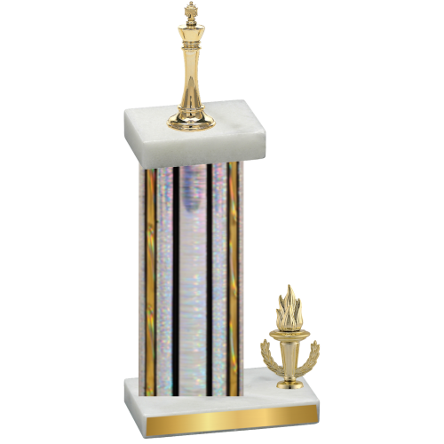 Accented Single Silver Glacier Victory Chess Trophy