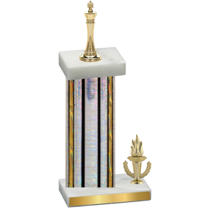 Accented Single Silver Glacier Victory Chess Trophy