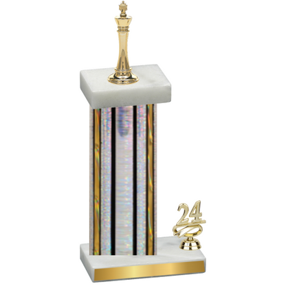 Accented Single Silver Glacier Year Chess Trophy