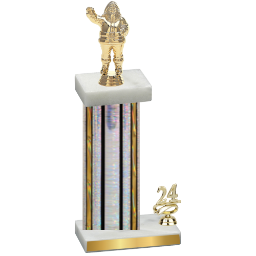 Accented Single Silver Glacier Year Holiday Trophy