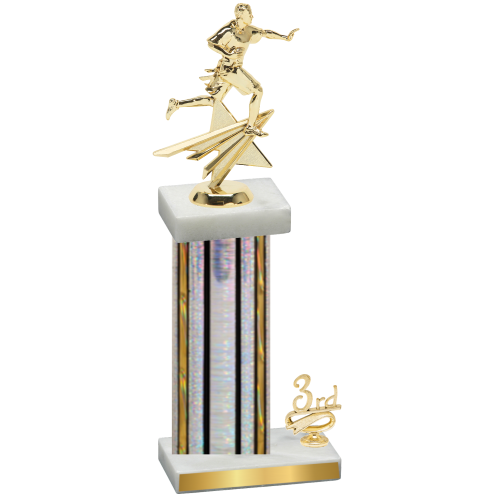 Accented Single Silver Glacier Third Place Flag Football Trophy