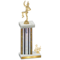 Accented Single Silver Glacier Third Place Majorette Trophy