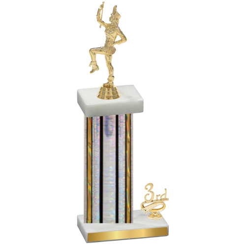 Accented Single Silver Glacier Third Place Majorette Trophy