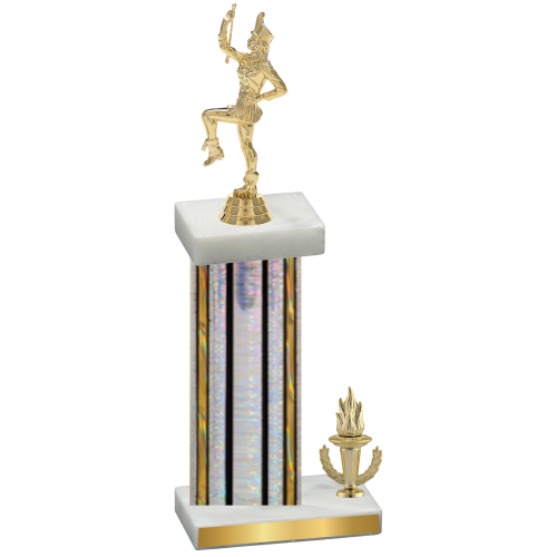 Accented Single Silver Glacier Victory Majorette Trophy