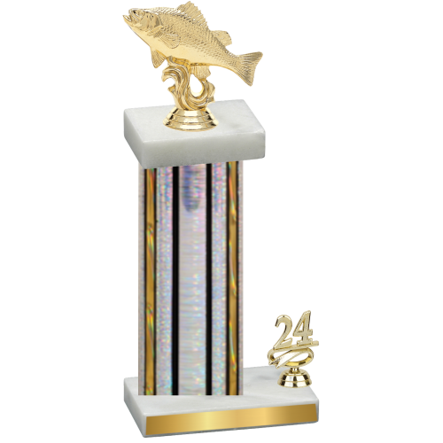 Accented Single Silver Glacier Year Fishing Trophy