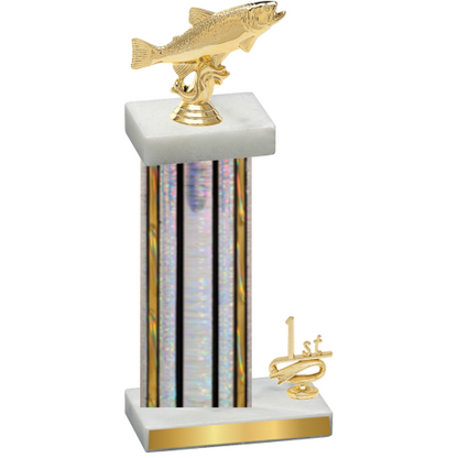 Accented Single Silver Glacier First Place Fishing Trophy